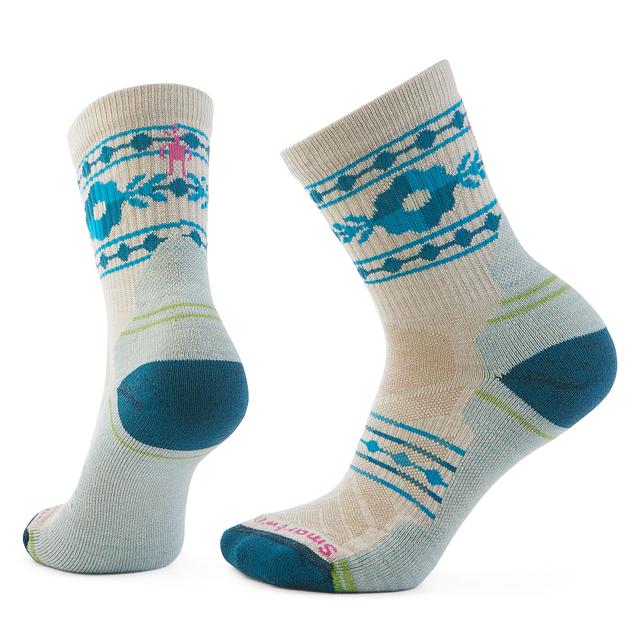 Smartwool Women's Hike Light Cushion Retro Floral Mid Crew Socks - Moonbeam