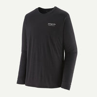Patagonia Men's Long-Sleeved Capilene Cool Merino Blend Graphic Shirt - Heritage Header: Black