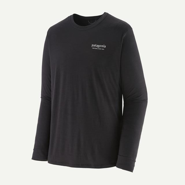 Patagonia Men's Long-Sleeved Capilene Cool Merino Blend Graphic Shirt - Heritage Header: Black