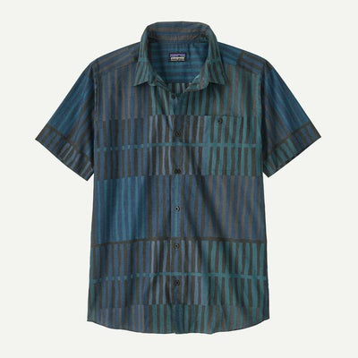 Mens Go To Shirt - Rainfall Quilt: Ink Black