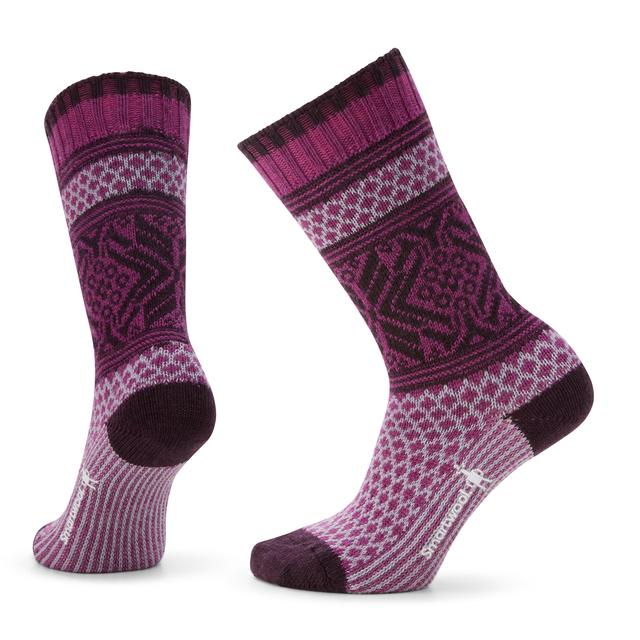 Smartwool Everyday Popcorn Snowflake Pattern Crew Socks - Meadow Mauve
