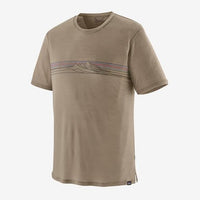Patagonia Men's Cap Cool Merino Blend Graphic Shirt - Strata Stripe: Seabird Grey