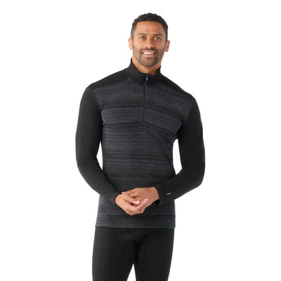 Smartwool Men's Classic Thermal Merino Base Layer 1/4 Zip - Black Color Shift
