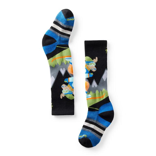 Smartwool Kids' Wintersport Full Cushion Mountain Moose Pattern OTC Socks - Black