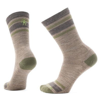 Smartwool Everyday Top Split Stripe Crew Socks - Taupe