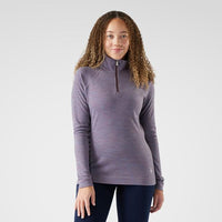 Smartwool Women's Classic Thermal Merino Base Layer 1/4 Zip - Chalk Violet Heather