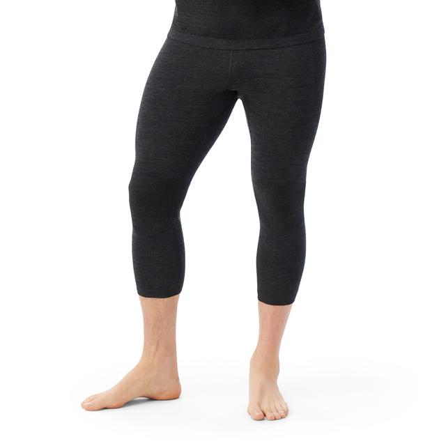 Smartwool Men's Intraknit Thermal Merino Base Layer 3/4 Bottom - Charcoal Heather-Black