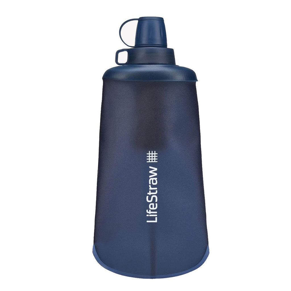 Peak Series Collapsible Squeeze Water Bottle Filter System 650Ml - Mountain Blue