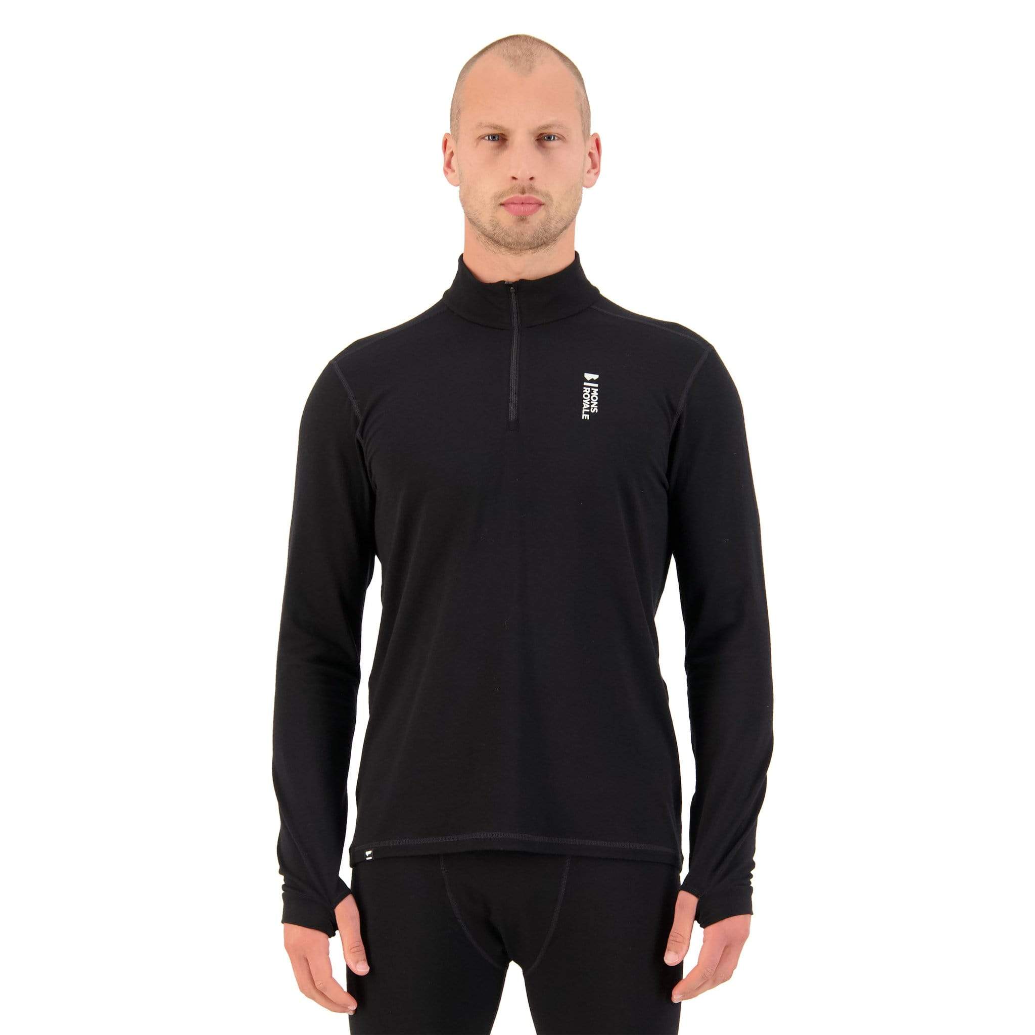 Mens Cascade Merino Flex 200 1 4 Zip - Black