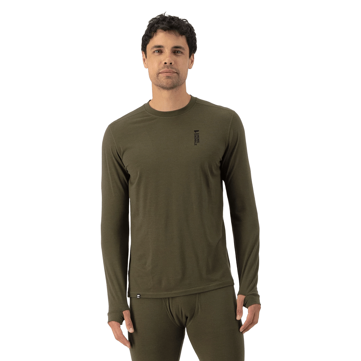 Mens Cascade Merino Flex 200 Ls - Dark Olive