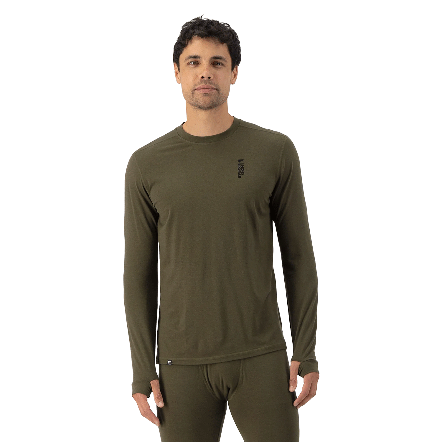 Mens Cascade Merino Flex 200 Ls - Dark Olive