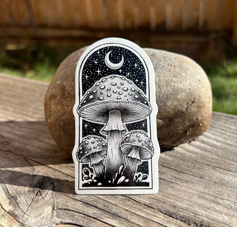 Sticker Art Cosmic Caps Mushroom Sticker