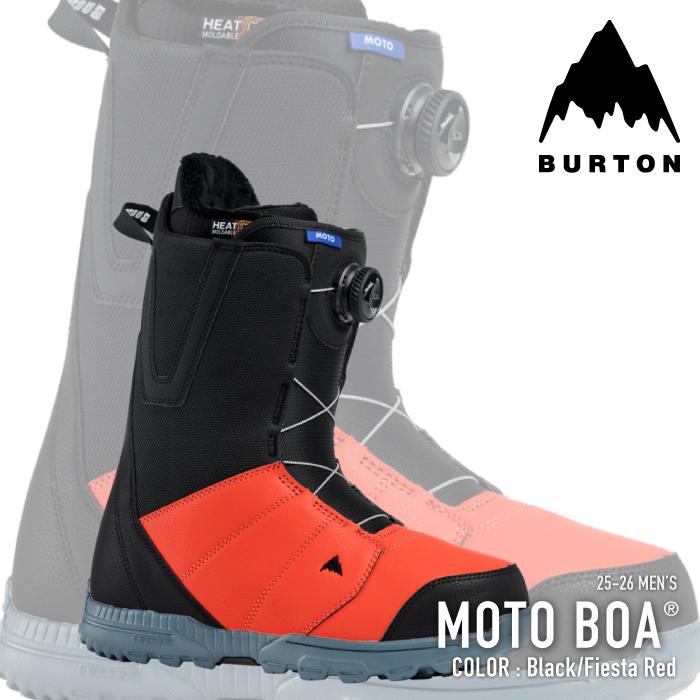 Mens Moto Boa Snowboard Boots 2026 - Black / Fiesta Red