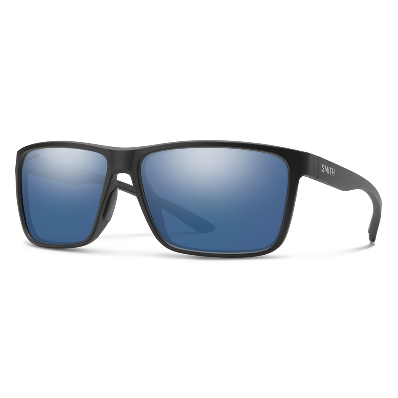 Riptide Sunglasses - Matte Black / ChromaPop Polarized Blue Mirror