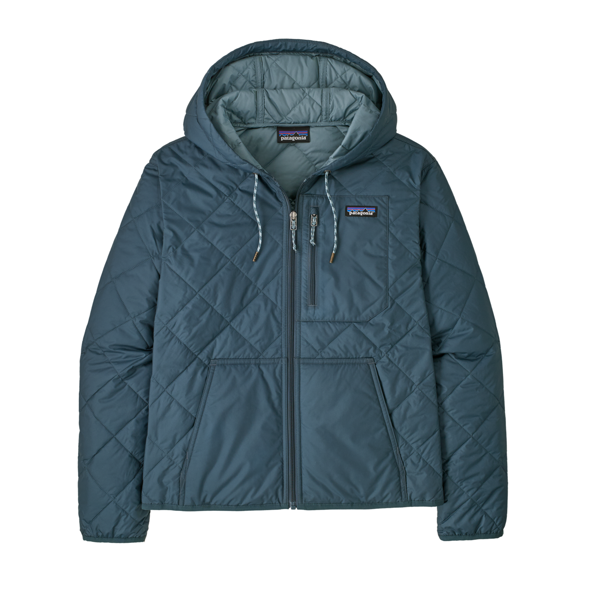Womens Diamond Quilted Bomber Hoody - Summit Blue
