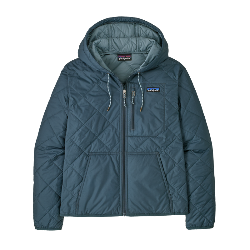 Womens Diamond Quilted Bomber Hoody - Summit Blue