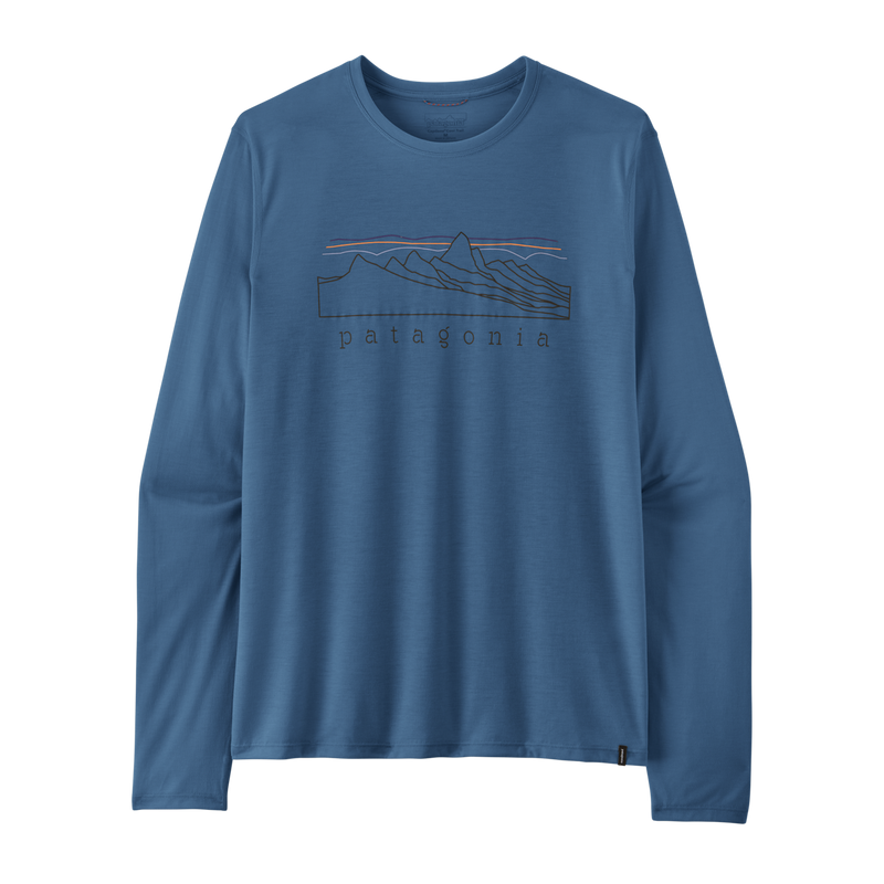 Mens Long Sleeved Cap Cool Trail Shirt - Stratapeaks Aquatic Blue