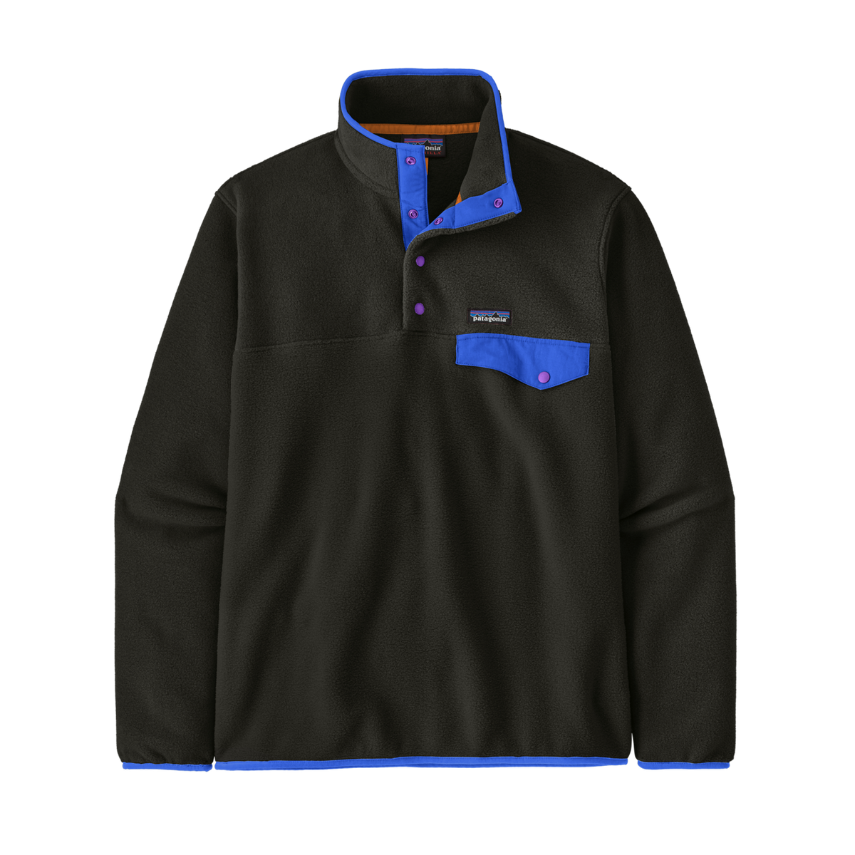 Mens Lw Synch Snap T Pullover - Black w/P6 Blue