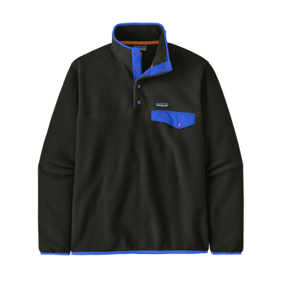 Mens Lw Synch Snap T Pullover - Black w/P6 Blue