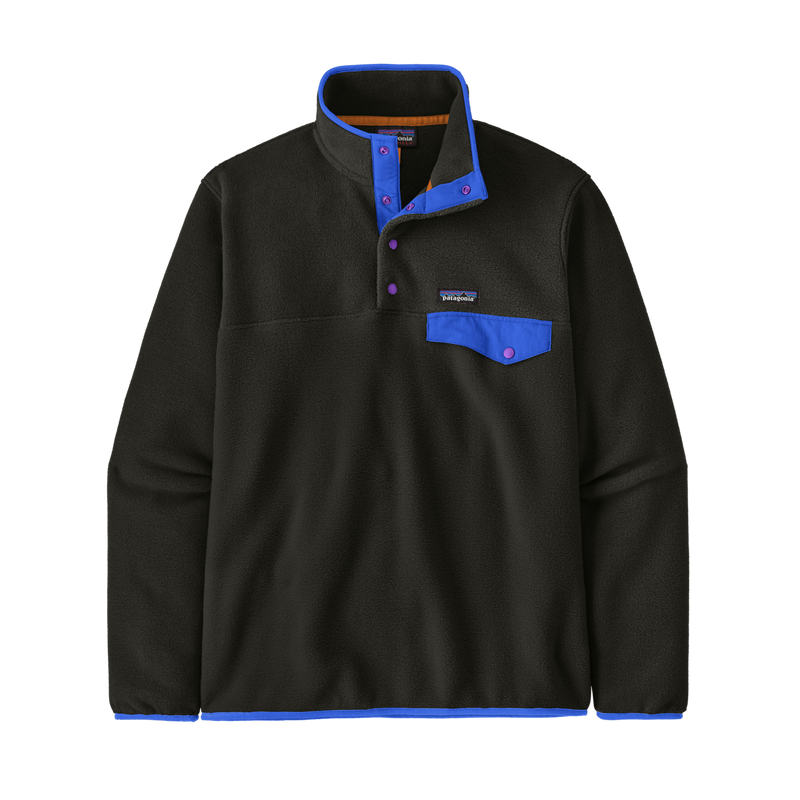 Mens Lw Synch Snap T Pullover - Black w/P6 Blue