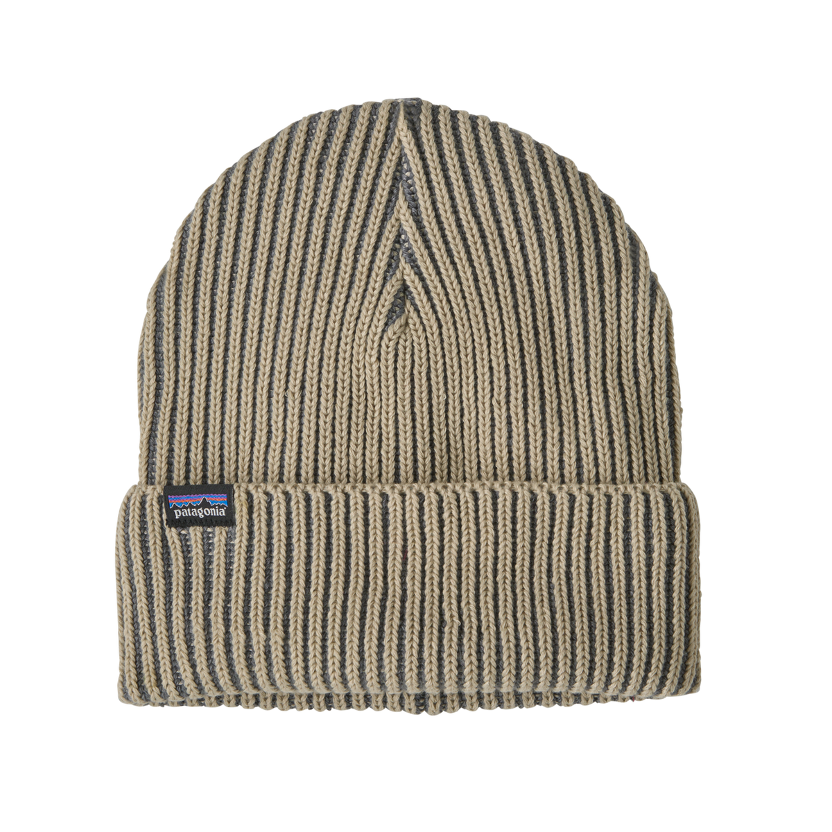 Fisherman's Rolled Beanie - Contrast Stripe: Weathered Stone