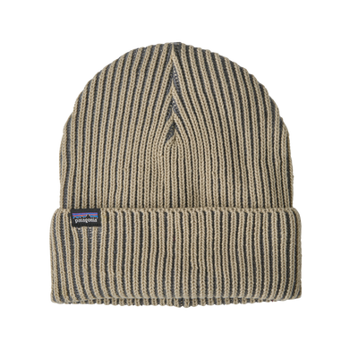 Fisherman's Rolled Beanie - Contrast Stripe: Weathered Stone