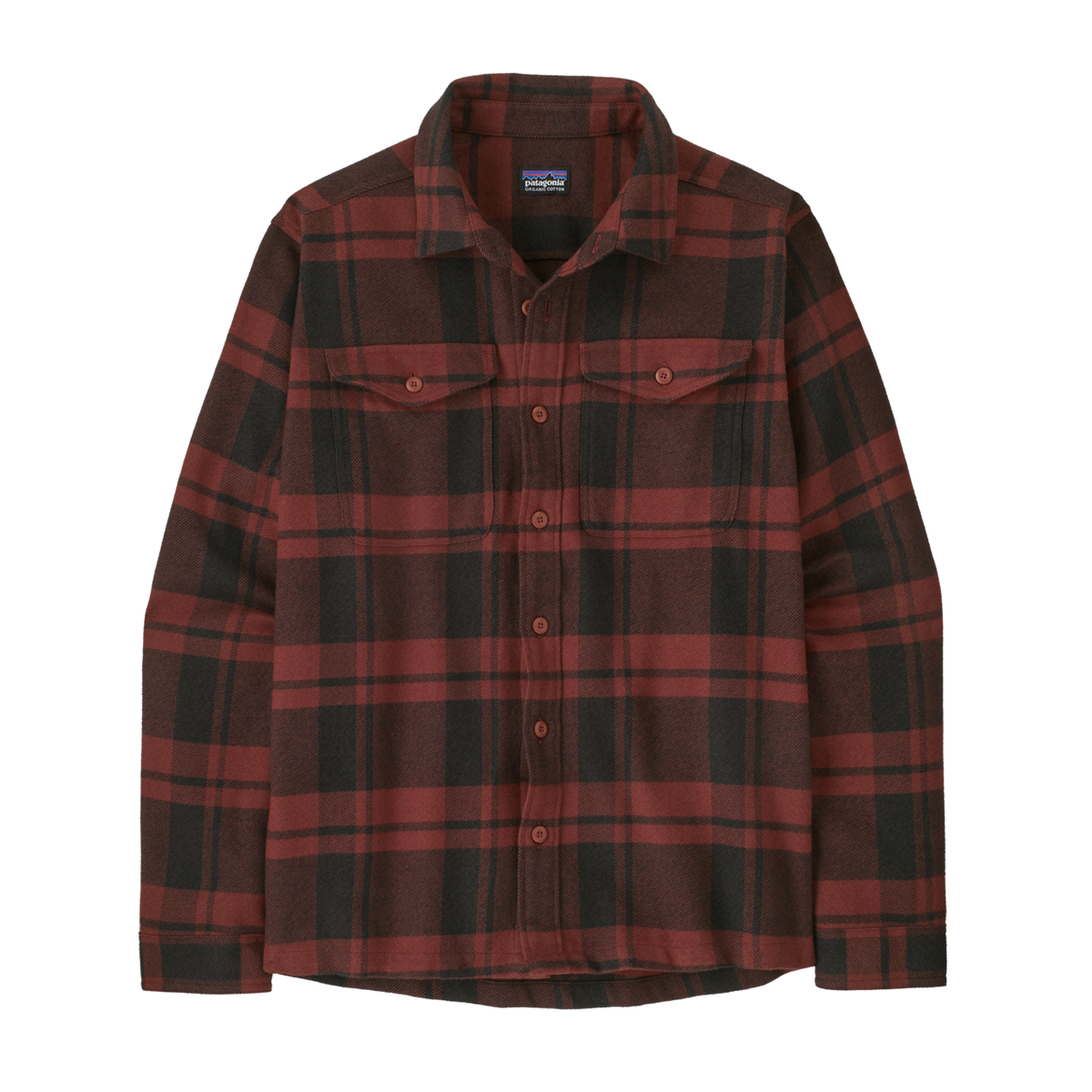 Mens Fjord Flannel Shirt - Powder: Rusty Red