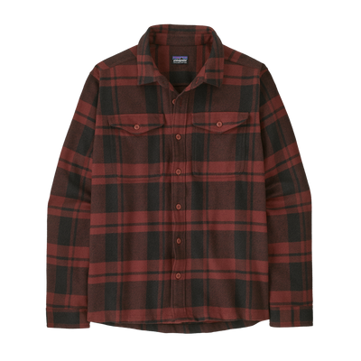 Mens Fjord Flannel Shirt - Powder: Rusty Red