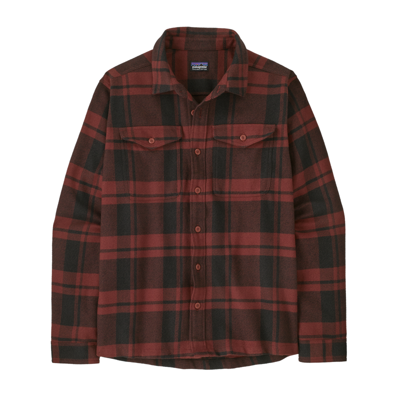 Mens Fjord Flannel Shirt - Powder: Rusty Red