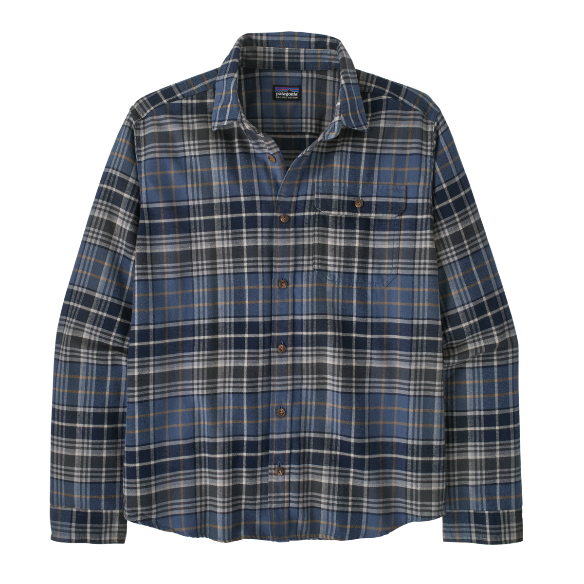 Mens Long Sleeved Lightweight Fjord Flannel Shirt - Depth: New Navy