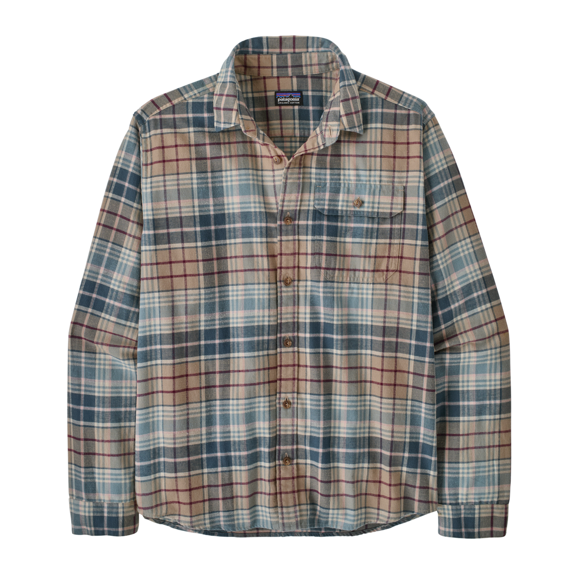 Mens Long Sleeved Lightweight Fjord Flannel Shirt - Depth: Blue Sage