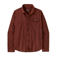 Mens Long Sleeved Lightweight Fjord Flannel Shirt - Mirror Weave: Rusty Red