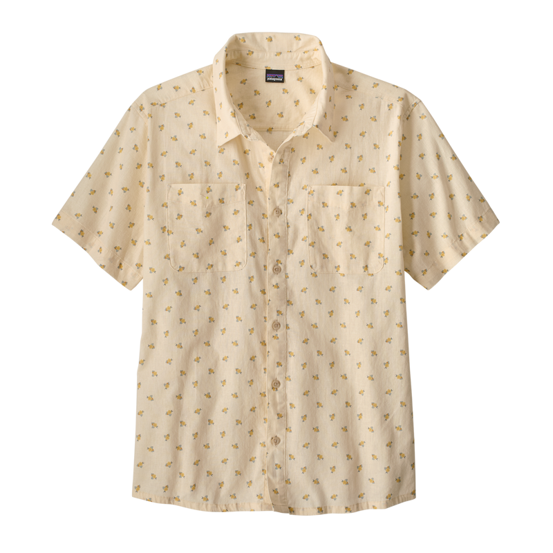 Mens Back Step Shirt 1 - Snow Ditsy: Natural