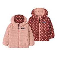 Patagonia Baby Reversible Down Sweater Hoody 1 - Snow Ditsy: Rusty Red