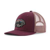 173913 Patagonia Kids Trucker Hat - Back for Good Bear: Berry Fig