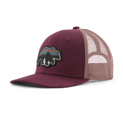173913 Patagonia Kids Trucker Hat - Back for Good Bear: Berry Fig