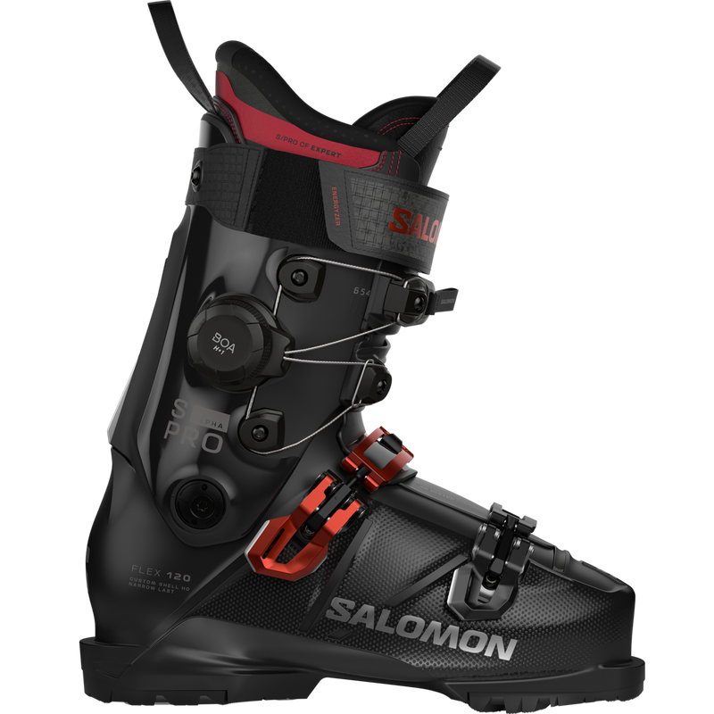 Mens S Pro Alpha C Boa 120 Ski Boots 2027 - Black / Samba Metallic