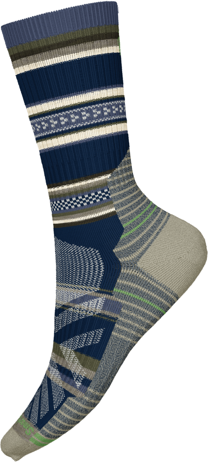 Hike Light Cushion Panorama Crew Socks - Nightfall Blue