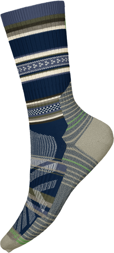 Hike Light Cushion Panorama Crew Socks - Nightfall Blue