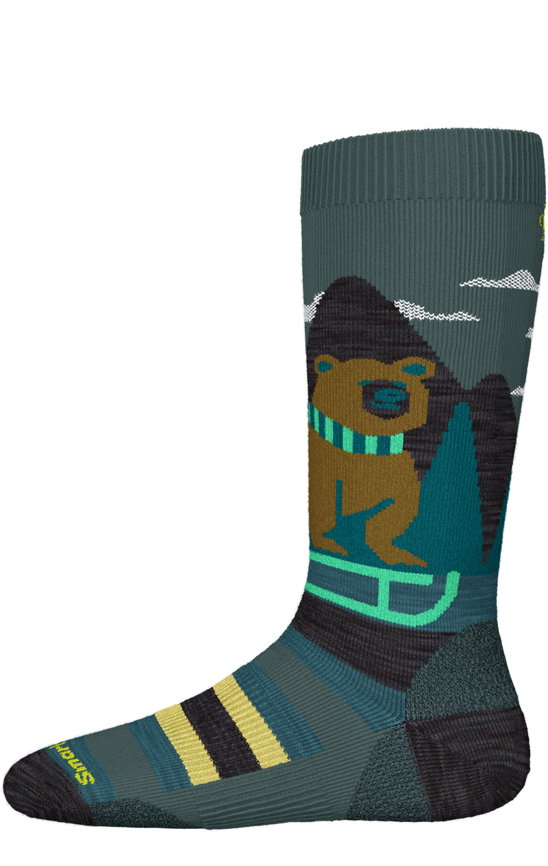 Kids' Ski Light Cushion Sleigh Bear OTC Socks - DUSTY TEAL