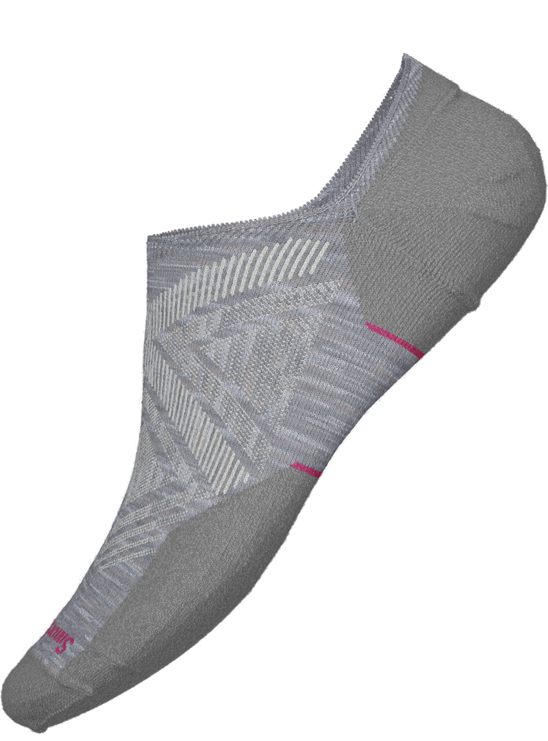 Womens Run Zero Cushion No Show Socks - Light Gray