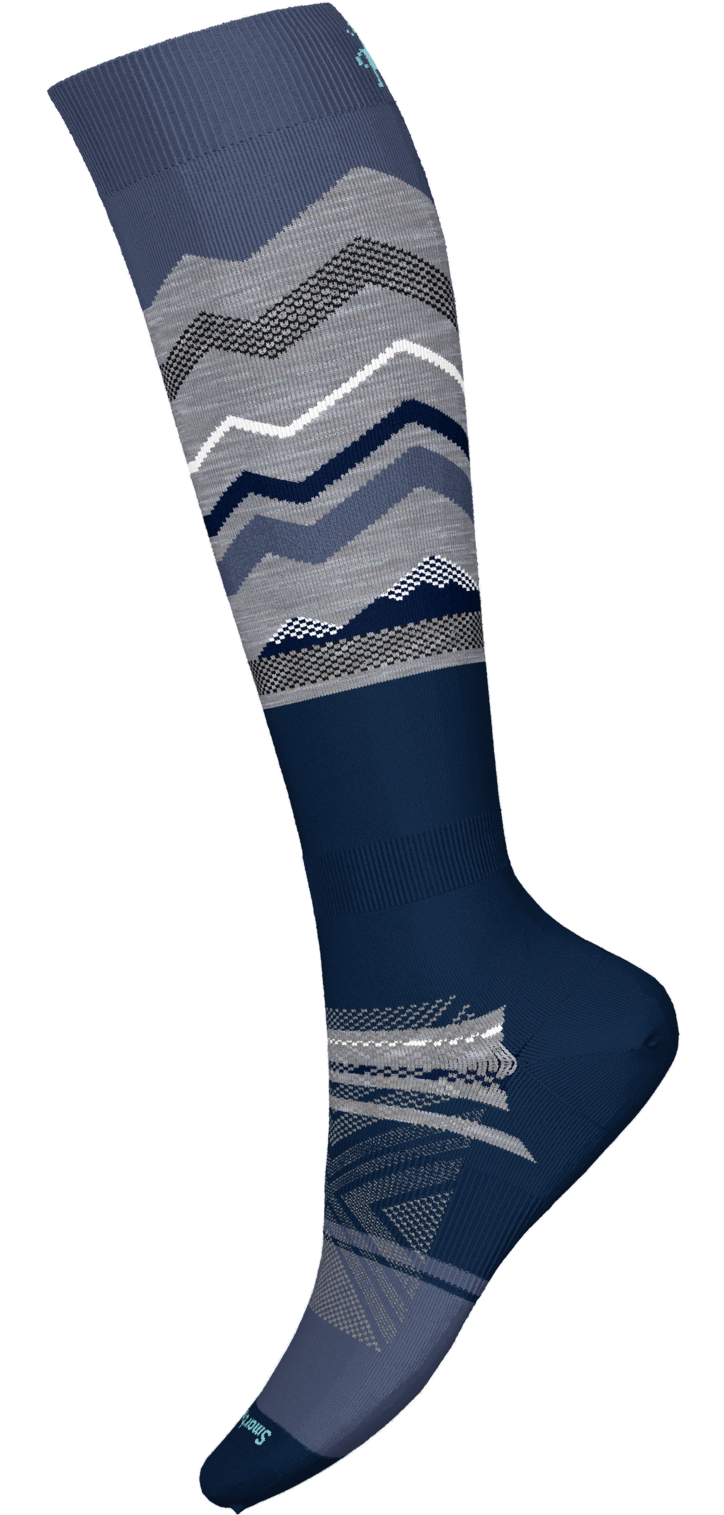 Ski Targeted Cushion Expanding Horizons OTC Socks - NIGHTFALL BLUE