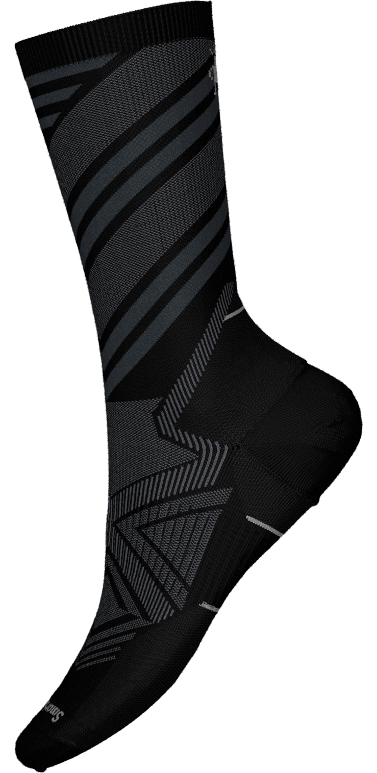 Run Zero Cushion Pattern Crew Socks - Black