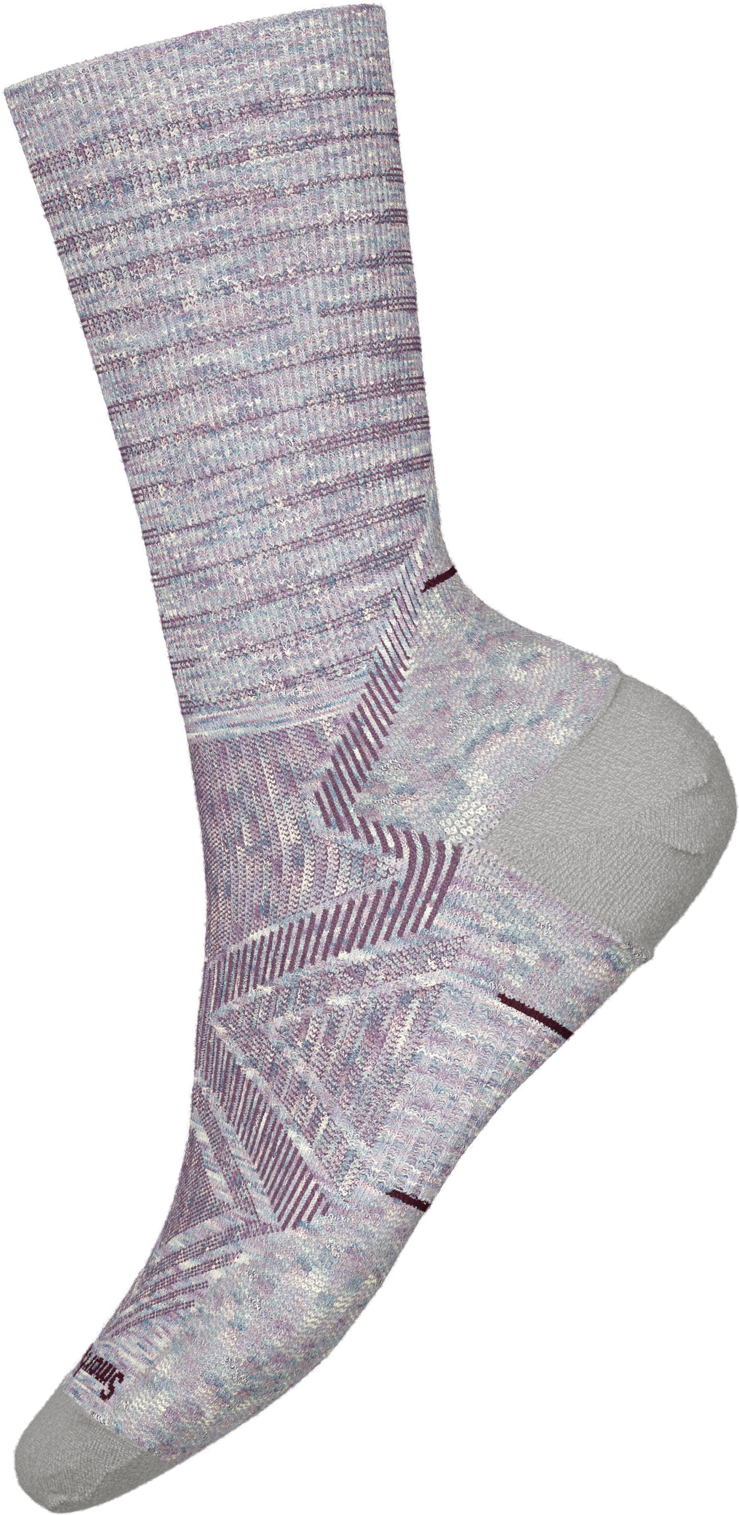 Womens Run Zero Cushion Pattern Crew Socks - Purple Eclipse