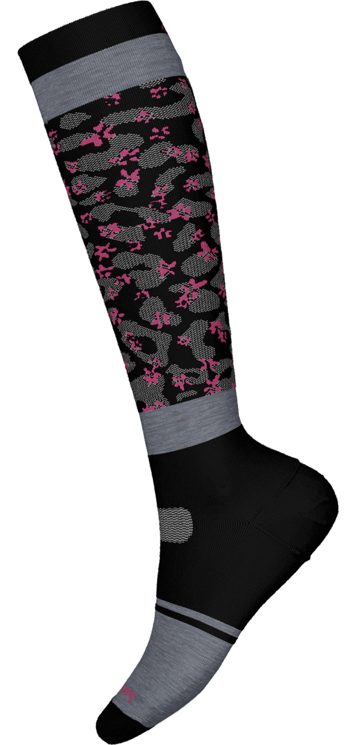 Women's Snowboard Targeted Cushion Wild Blossom OTC Socks - BLACK