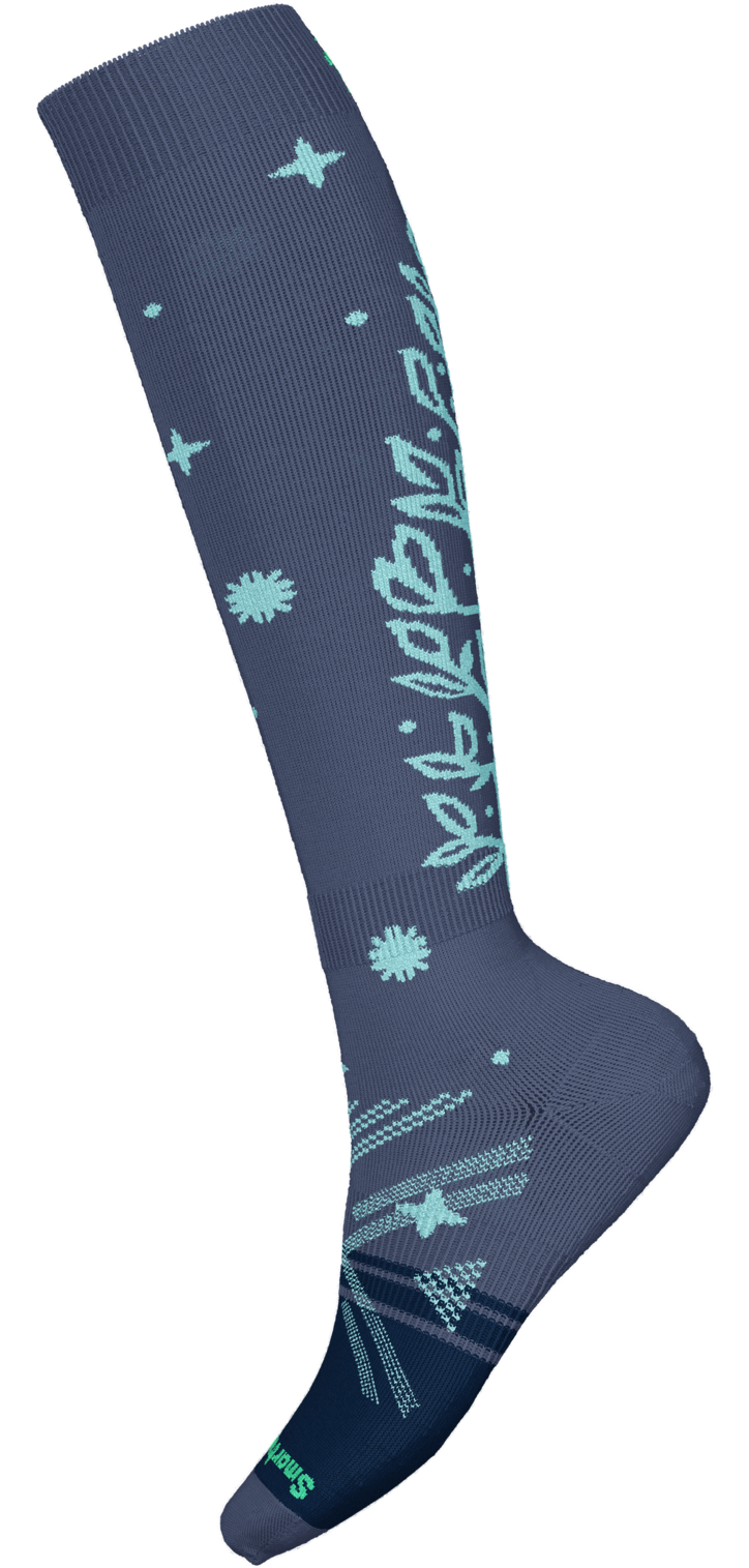 Women's Ski Full Cushion Ice Blossom OTC Socks - NIGHTFALL BLUE
