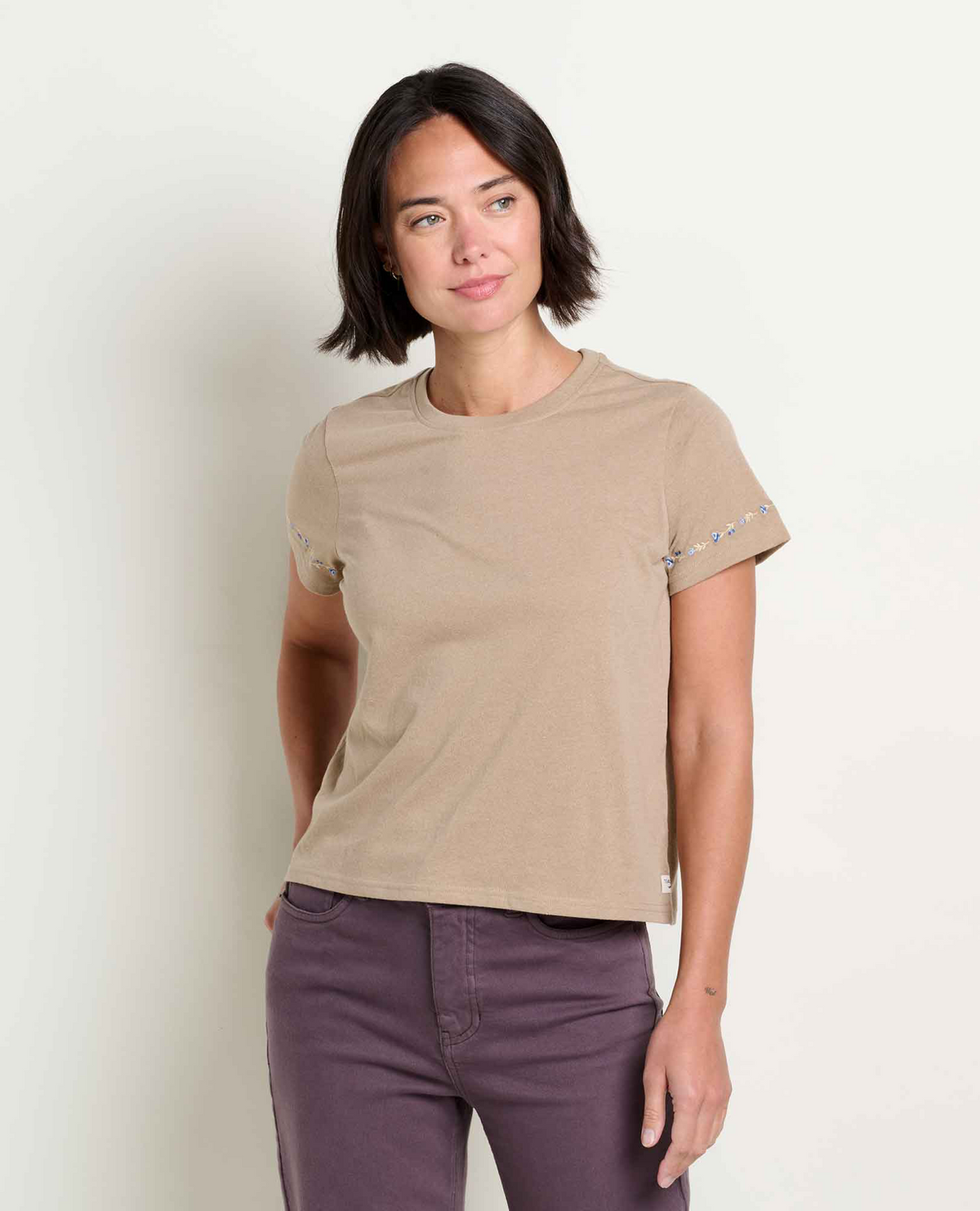 Women's Re-Form Crew Embroidered - Khaki Embroidery