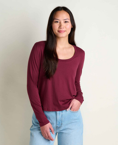 Women's Whisper LS Tee - Port