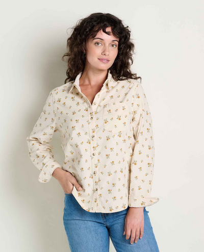 Women's Cattail Cord LS Shirt - Salt Print