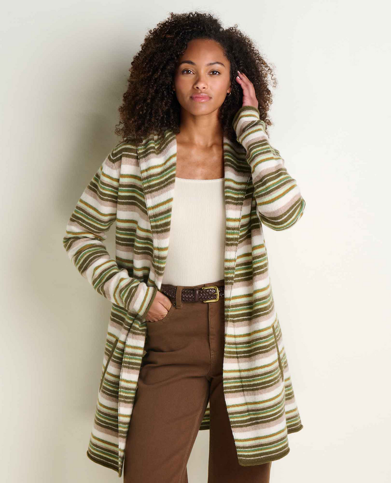 Women's Merino Heartfelt Hoodie - Fir Pattern